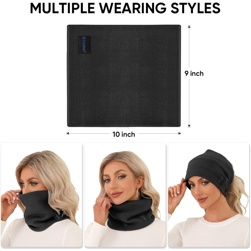 TICONN Neck Gaiter Face Cover Scarf, Breathable Sun & Wind-proof for Skiing Fishing Hiking Cycling
